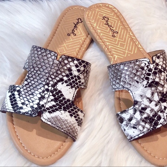 👓Best In Class 🌟 Snakeskin Slide Sandals 🎯 - Picture 4 of 4